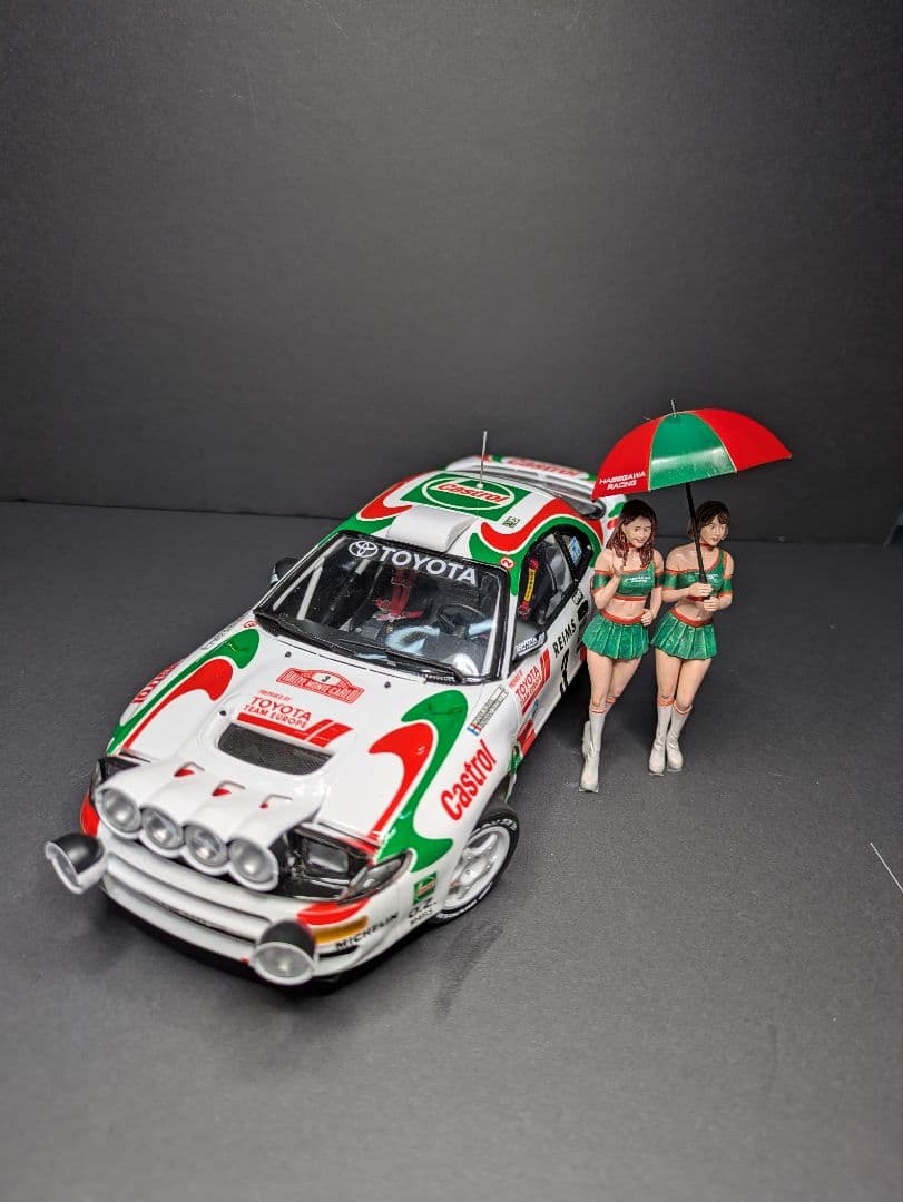タミヤ 1/24 カストロールセリカ と ハセガワ フィギュア(完成品)