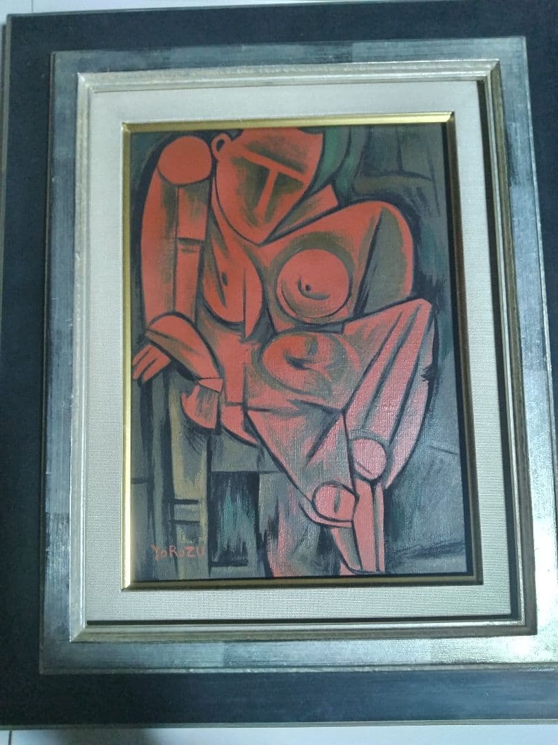 萬鉄五郎、絵画、油彩4Fもたれて立つ人、肉筆、高級額縁、山下清、鴨居玲、佐伯祐三