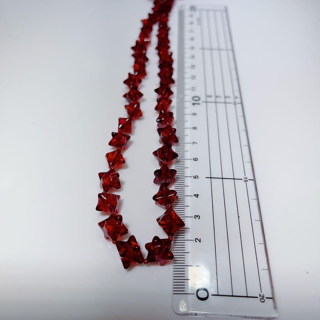 星レットアンバーネックレス赤琥珀ネックレスNO25-1352