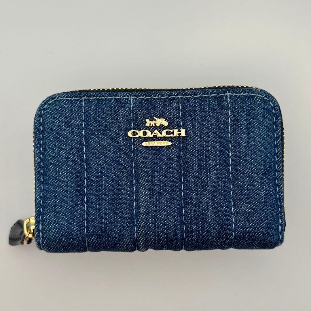 未使用　COACH デニム ジップアラウンド ケース コンパクト財布