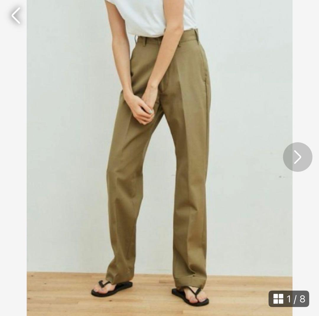 試着 定番SHINZONE シンゾーン ハイウエストチノパンツ ベージュ P0