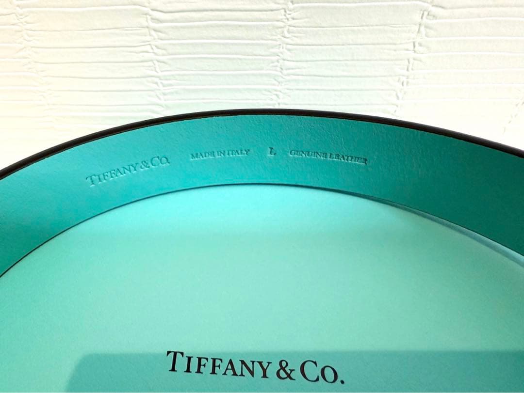 未使用品 Lサイズ⭐️Tiffany ティファニーレザー 犬首輪ドッグカラーペット