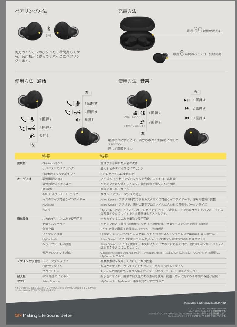 【美品】Jabra elite7active Mint ノイズキャンセル付