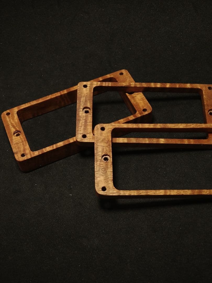 ウッドエスカッション、ノブセット 5Aカーリーコア材（注文オーダー分）