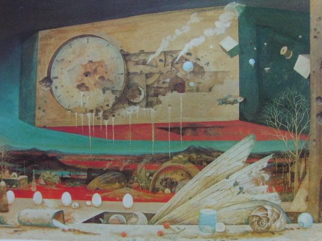 猪爪彦一、落下、希少な画集より、新品高級額・額装付、状態良好