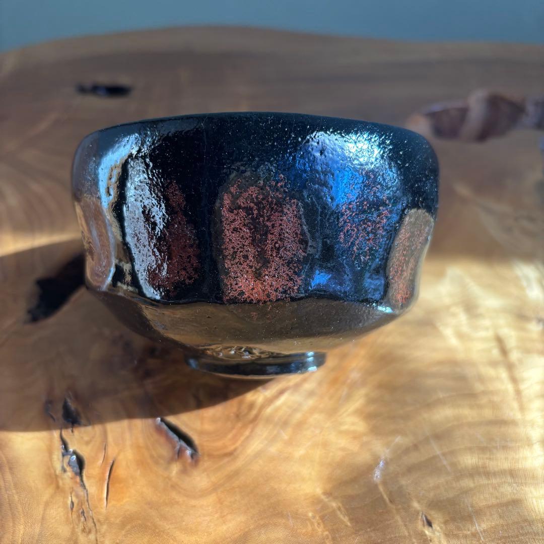 松楽造　黒楽暦茶碗「長月」前大徳　福本積應　抹茶碗　茶道具　共箱(150Ba)