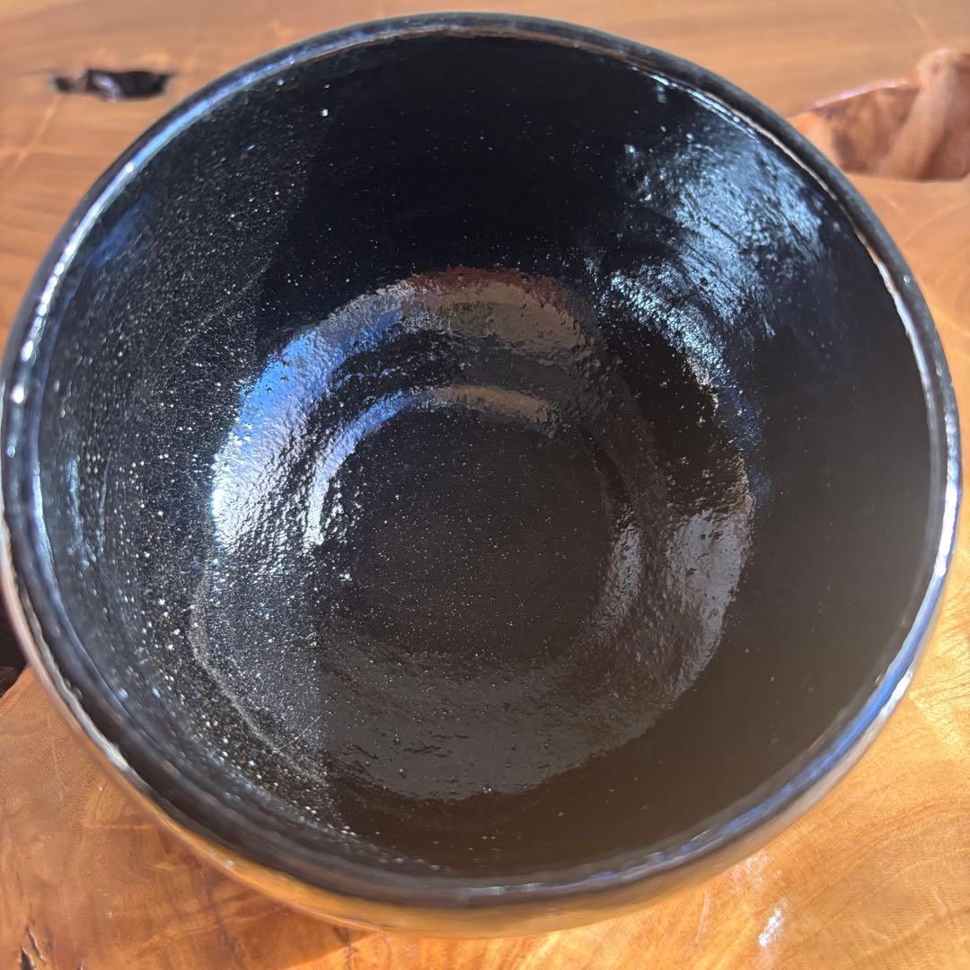 松楽造　黒楽暦茶碗「長月」前大徳　福本積應　抹茶碗　茶道具　共箱(150Ba)