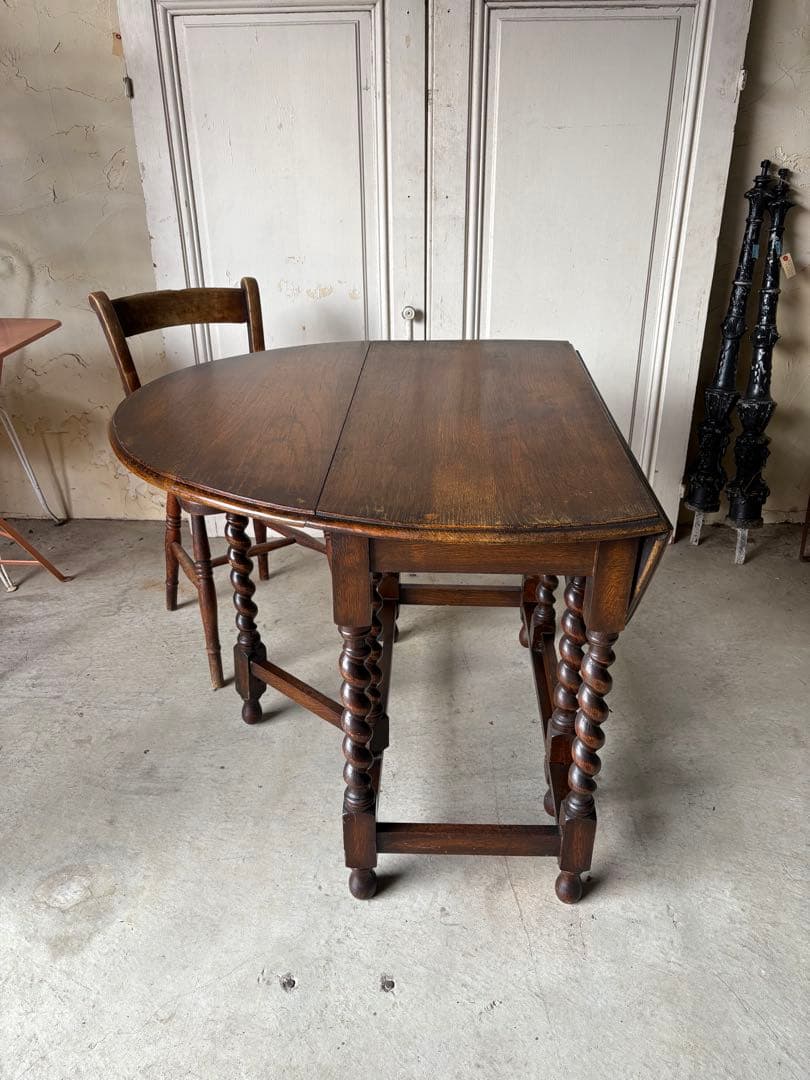 オークバタフライテーブル/ゲートレッグテーブル