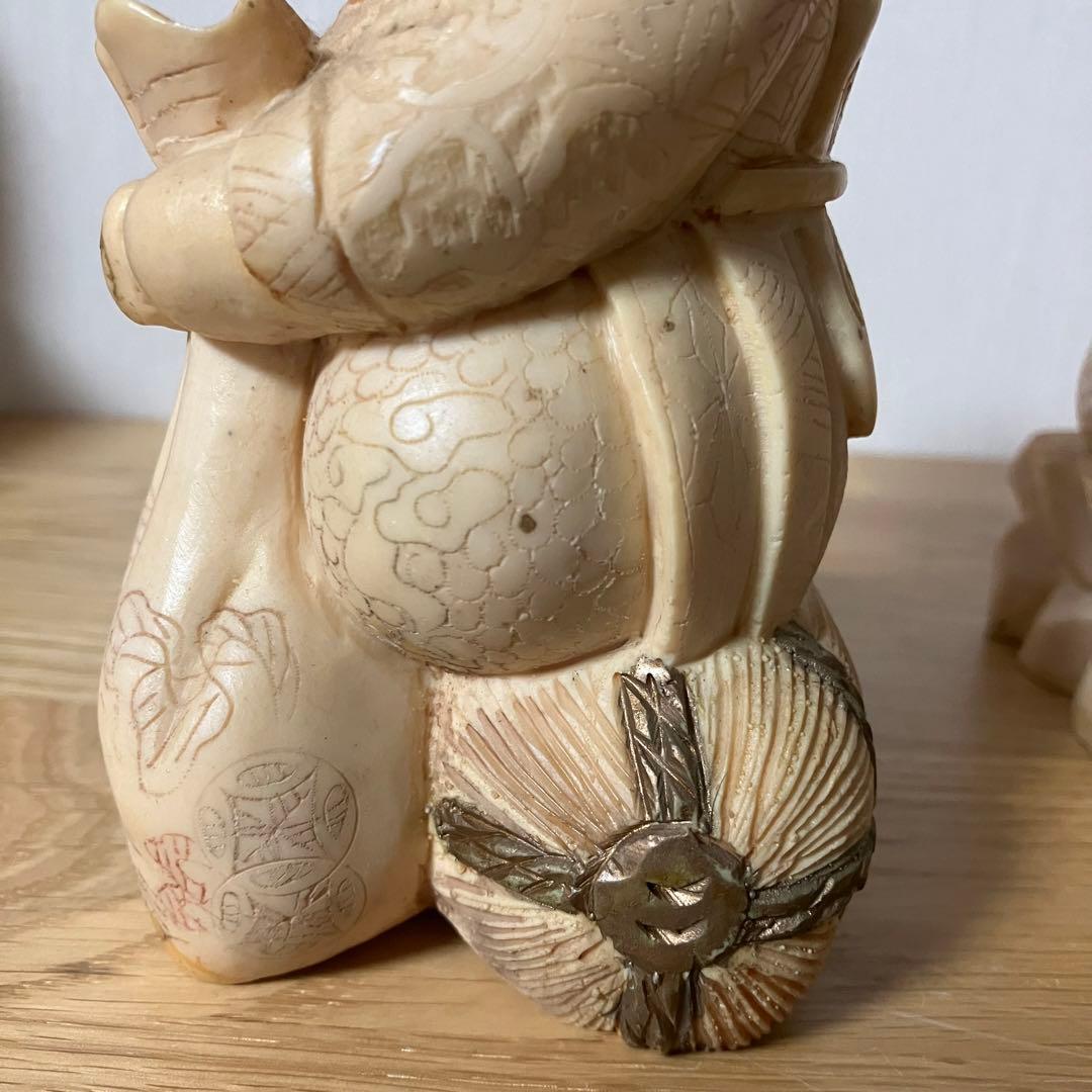 恵比寿様　大黒天様　縁起物　置物　練り物