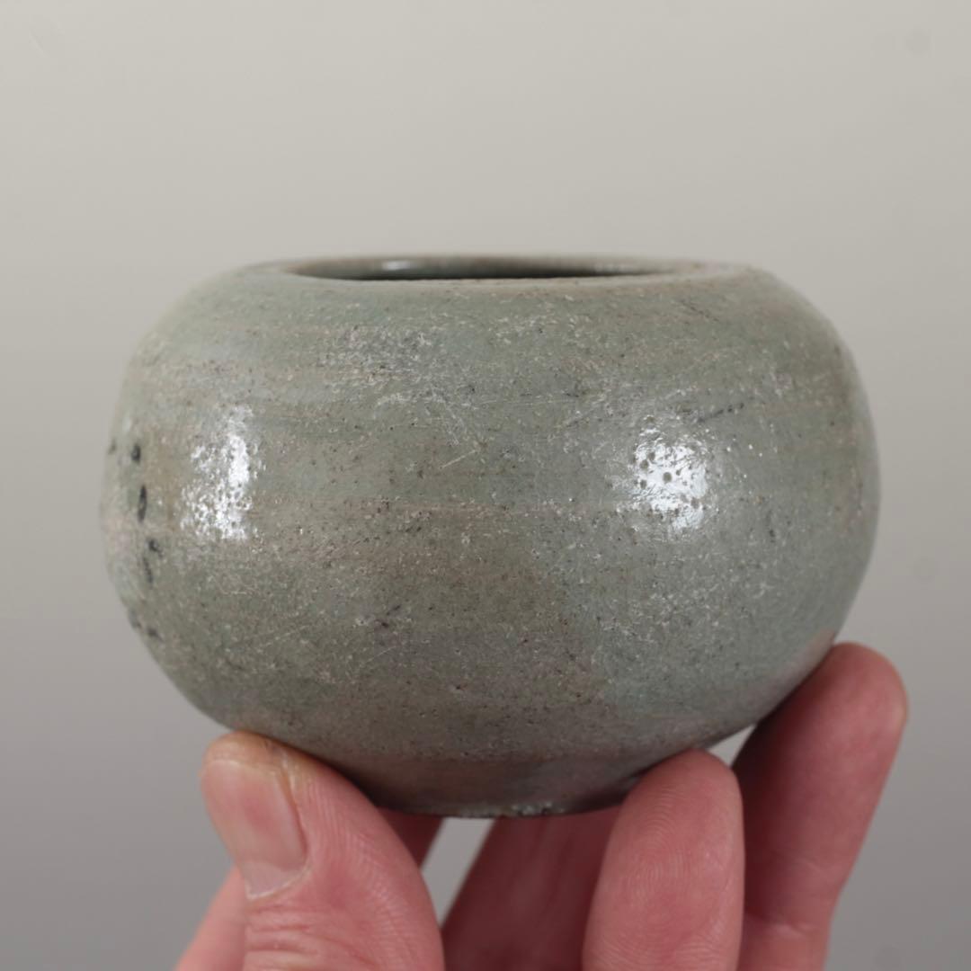 高麗青磁 白黒象嵌 水盂 小壺 書道具 朝鮮美術 古美術 古道具 アンティーク