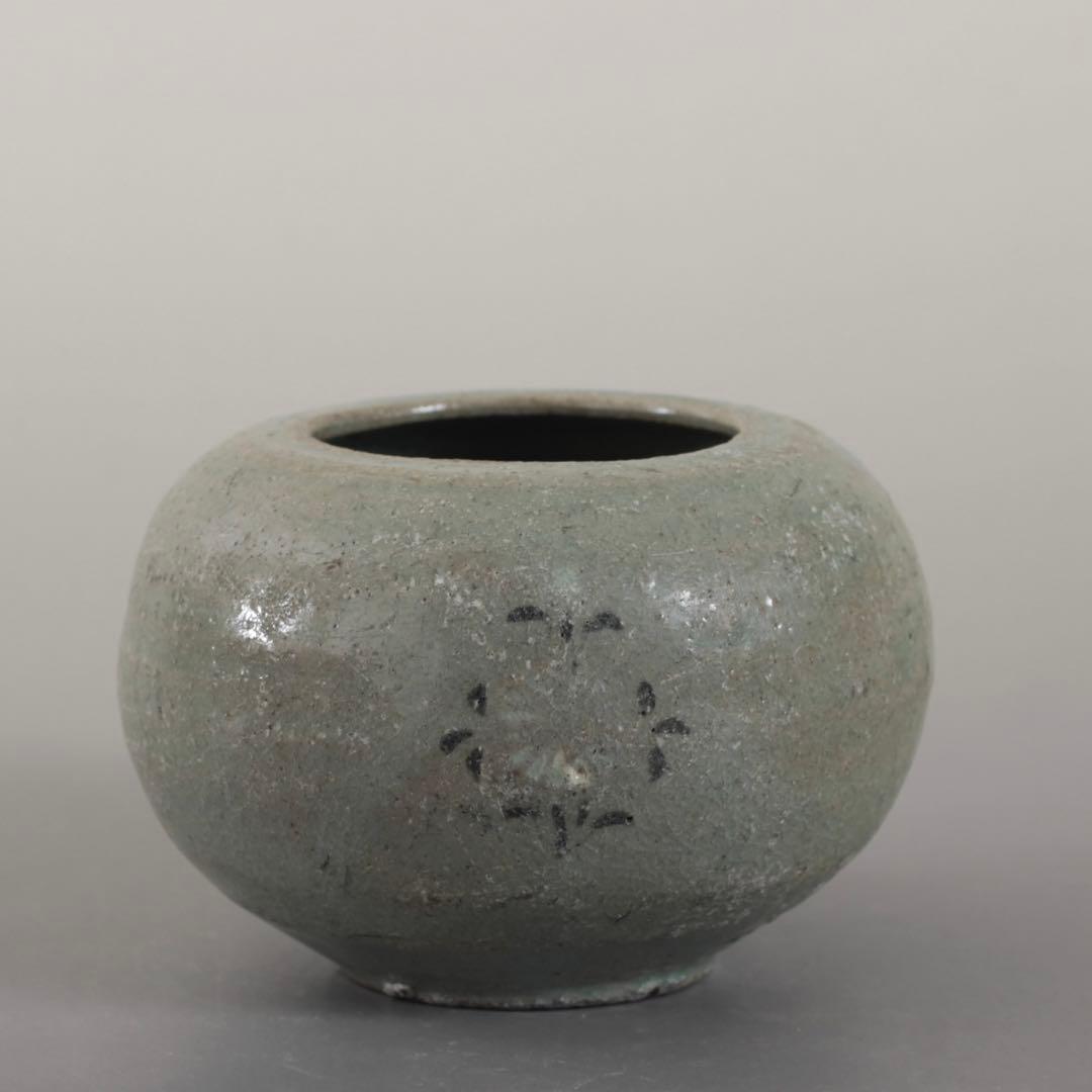 高麗青磁 白黒象嵌 水盂 小壺 書道具 朝鮮美術 古美術 古道具 アンティーク