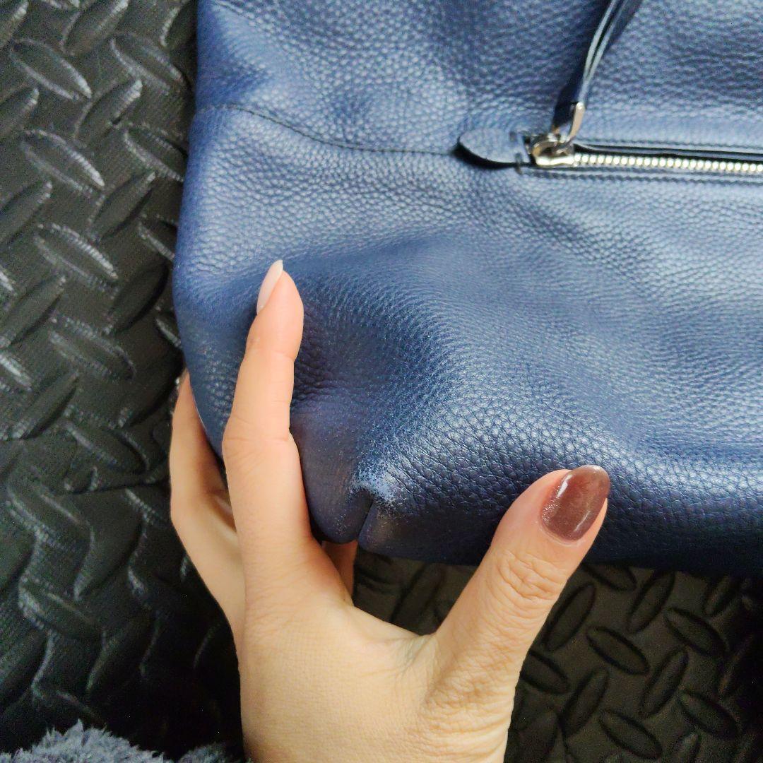 miu miu ネイビー レザー トートバッグ