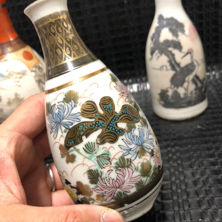 アンティークな古美術◼️美しい古九谷焼など、徳利3点、 花瓶