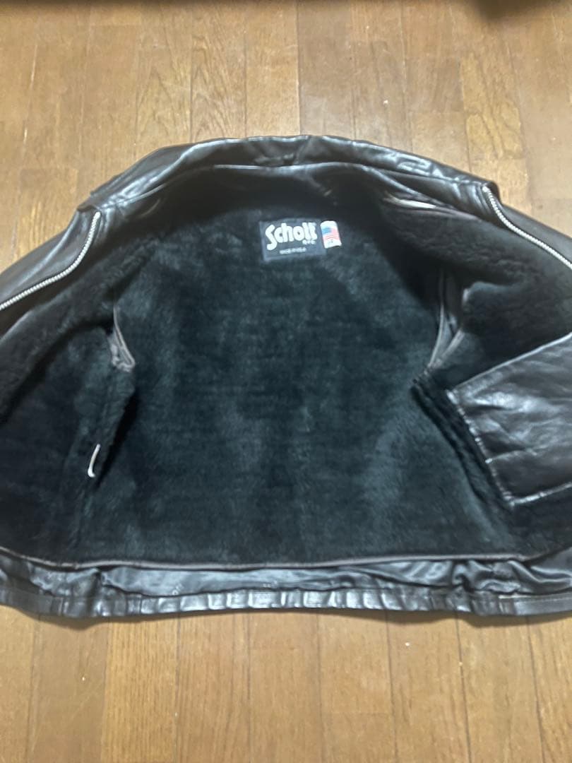 Schott シングル　ライダースジャケット　レザー　ブラック Size38