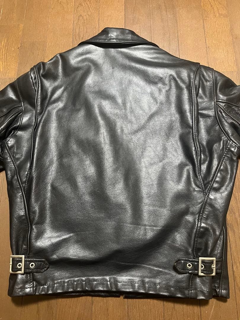 Schott シングル　ライダースジャケット　レザー　ブラック Size38