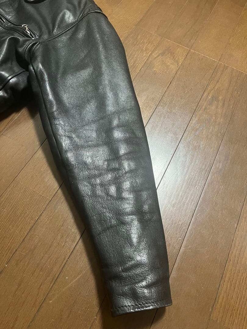 Schott シングル　ライダースジャケット　レザー　ブラック Size38