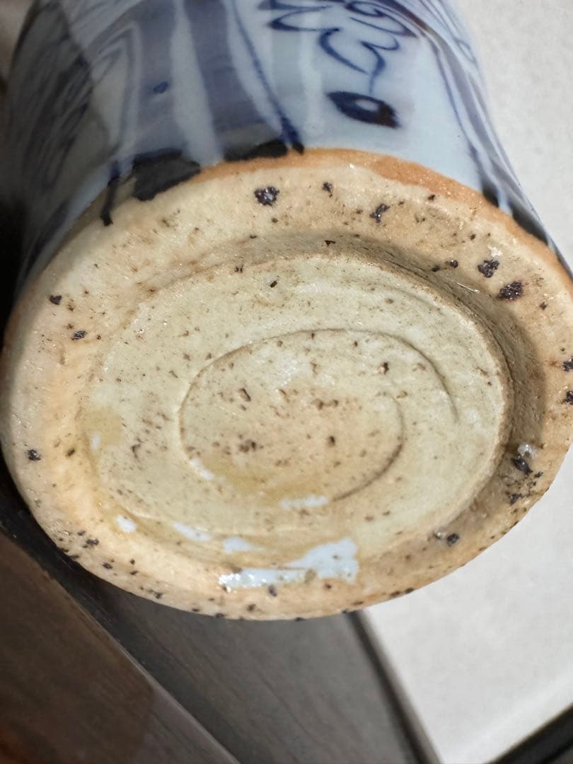 中国骨董　元　青花龍紋梅瓶　古染付　旧家コレクション　うぶ出し　唐物(N-17)