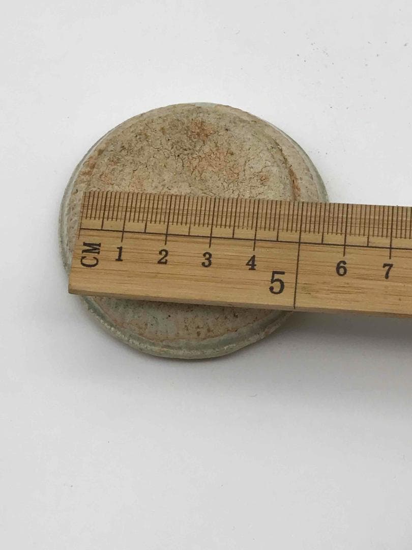 北宋時代　青白磁貼花牡丹文合子　香盒　香合　茶道具　香道具　(F-56)