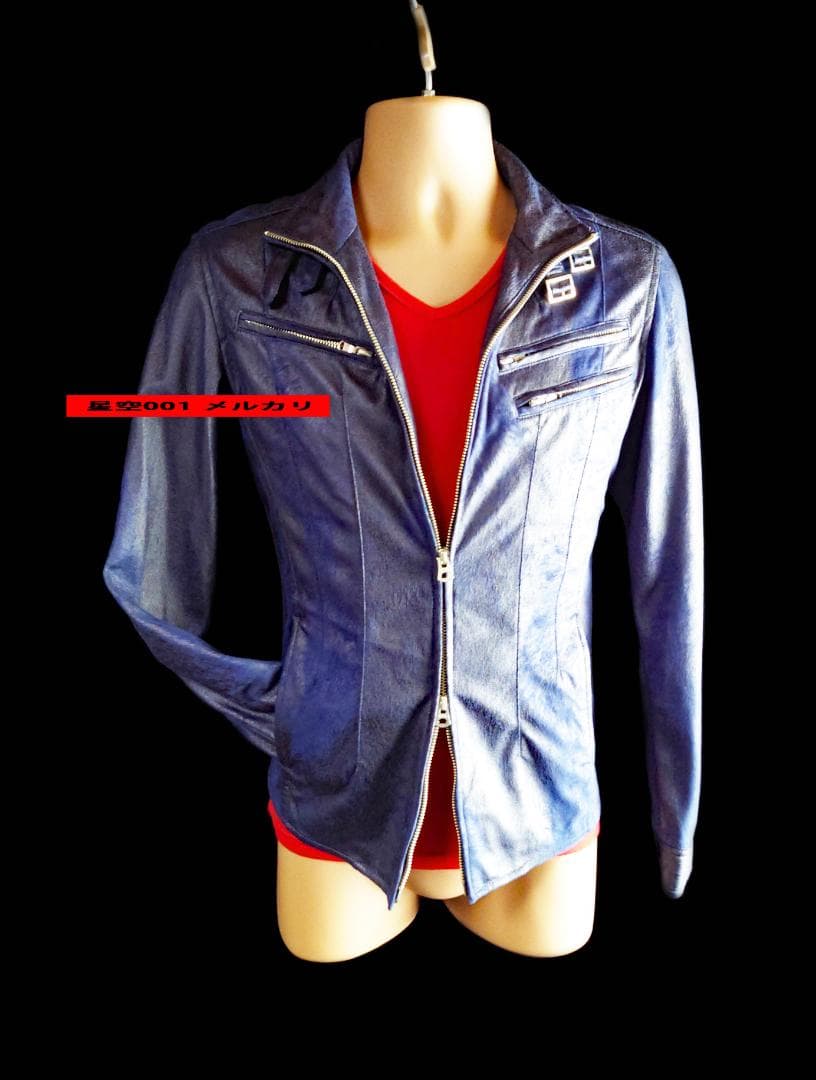 美品 TORNADOMART 紺色 ライダース ジャケット トルネードマート M
