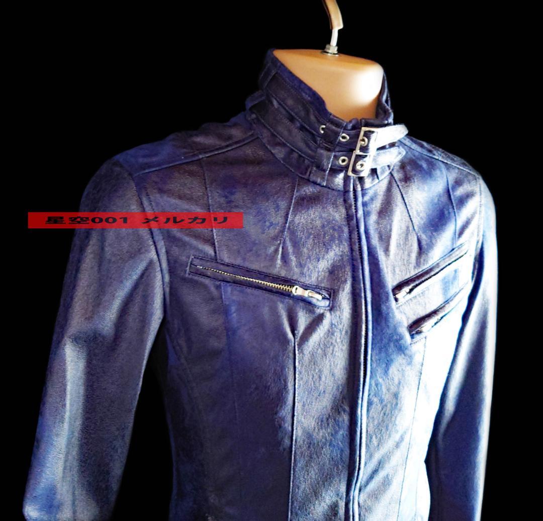 美品 TORNADOMART 紺色 ライダース ジャケット トルネードマート M