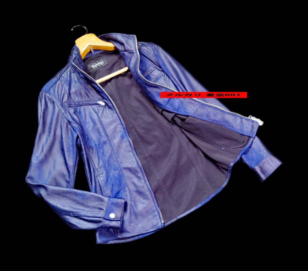 美品 TORNADOMART 紺色 ライダース ジャケット トルネードマート M