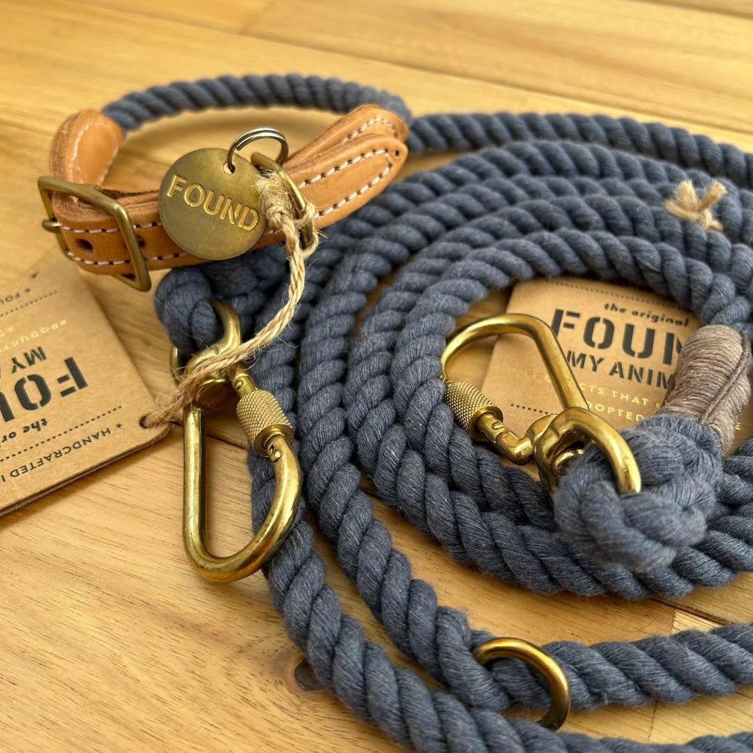 FOUND MY ANIMAL ロープリード 首輪 リード カラー セット M