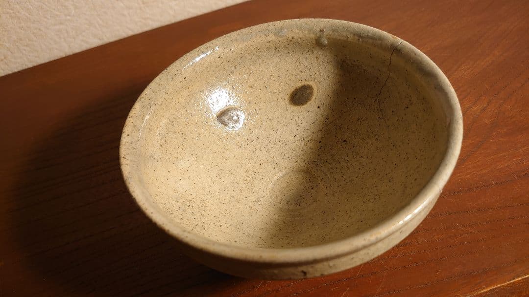 李朝　朝鮮陶器　唐津焼　京焼　白釉　抹茶碗　アンティーク抹茶碗　蔵出し　１客