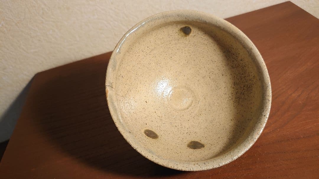 李朝　朝鮮陶器　唐津焼　京焼　白釉　抹茶碗　アンティーク抹茶碗　蔵出し　１客