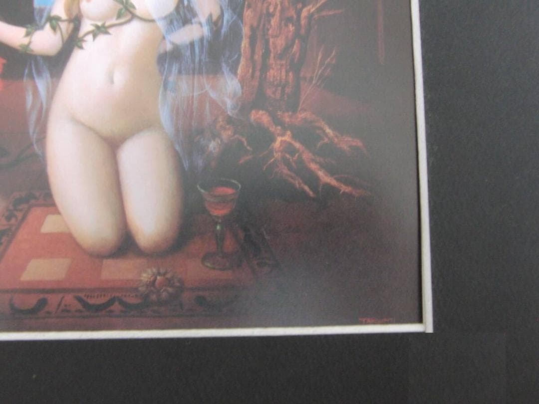 松本匠、【花莉】、希少な額装用画集より、厳選、新品額装、マット額装付、状態良好