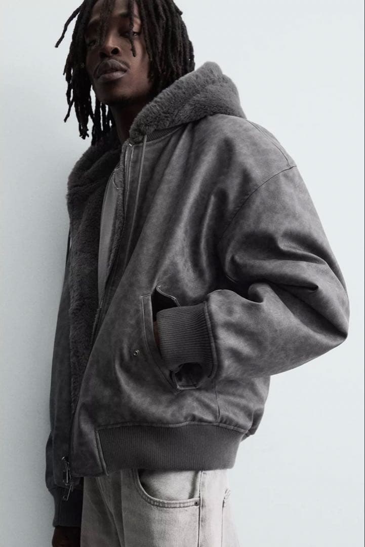 ZARA リバーシブルフェイクレザーボンバージャケットXXLサイズ