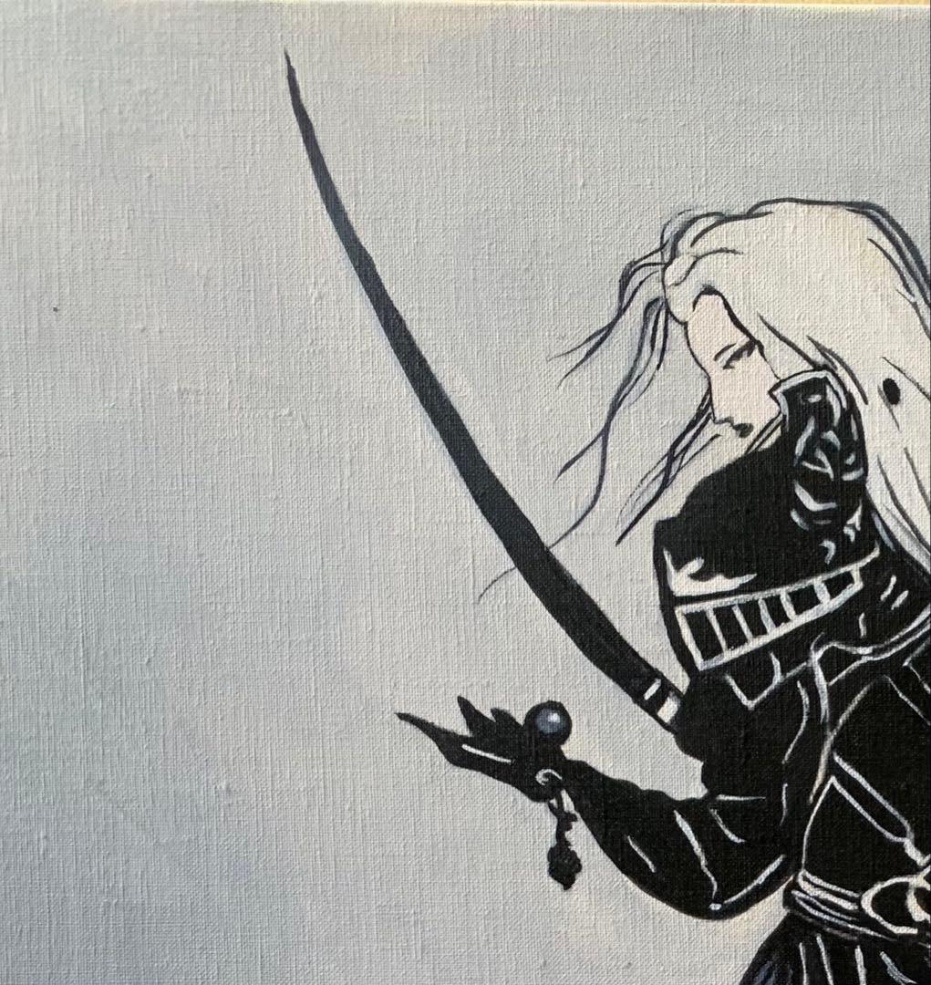 天野喜孝/剣士画/F10号/絵画/額縁/油彩画/肉筆/手書き