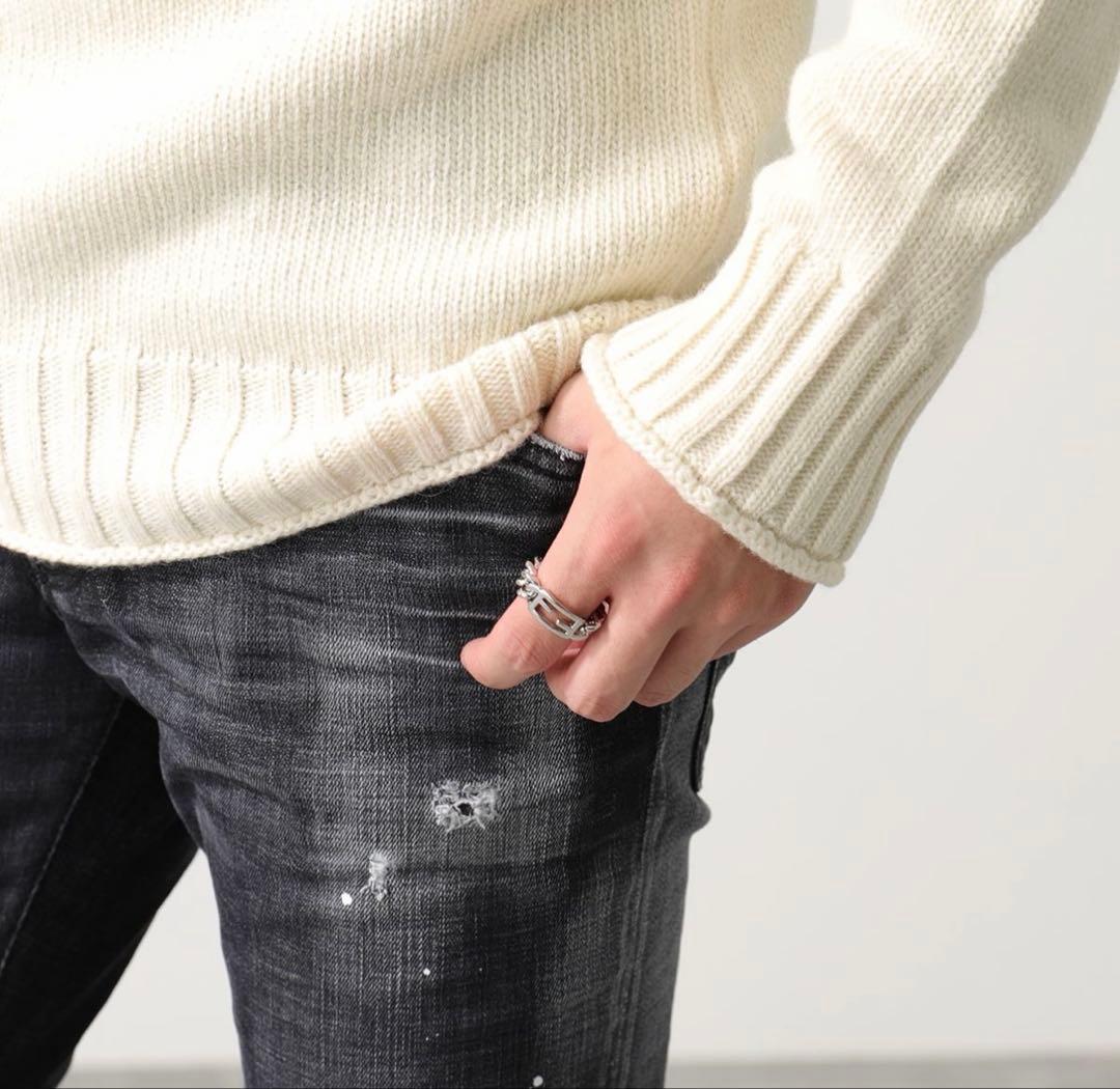 FENDI フェンディ チェーンリング バゲット FFシルバー ロゴSsize