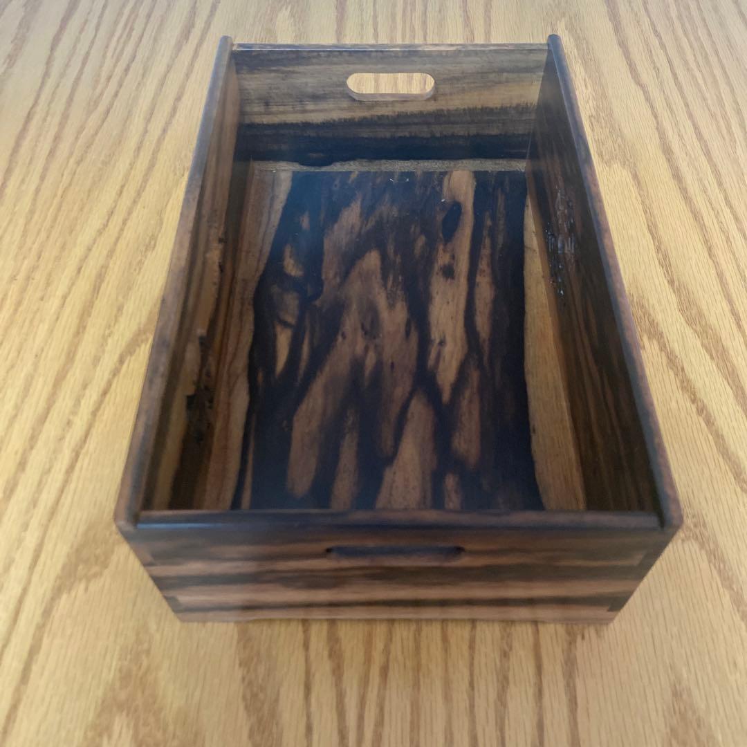 【川本光春】 黒柿 雪花透 莨盆 茶道具 喫煙具