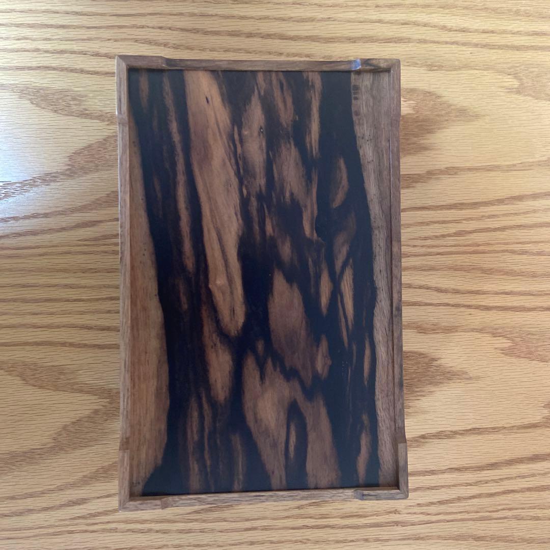 【川本光春】 黒柿 雪花透 莨盆 茶道具 喫煙具