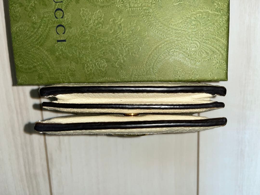 GUCCI オフィディア GG 折り財布 箱付き アイボリー