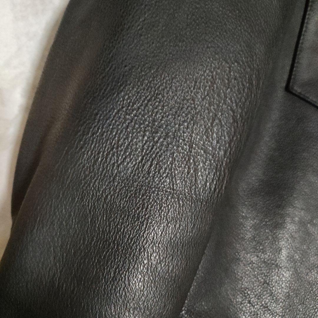 レア　カドヤ　本革レースアップレザージャケット　シャツタイプ　シボ革