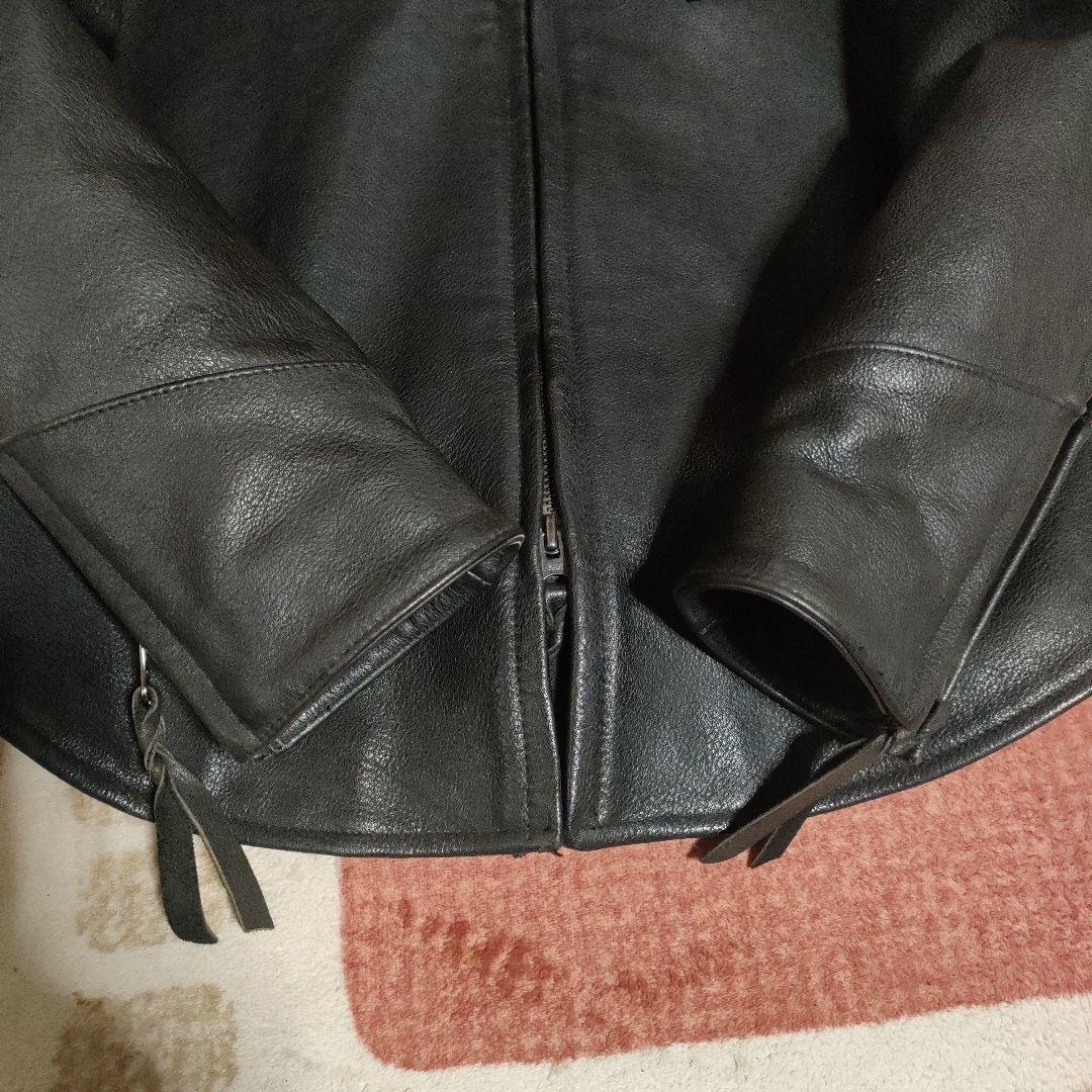 レア　カドヤ　本革レースアップレザージャケット　シャツタイプ　シボ革