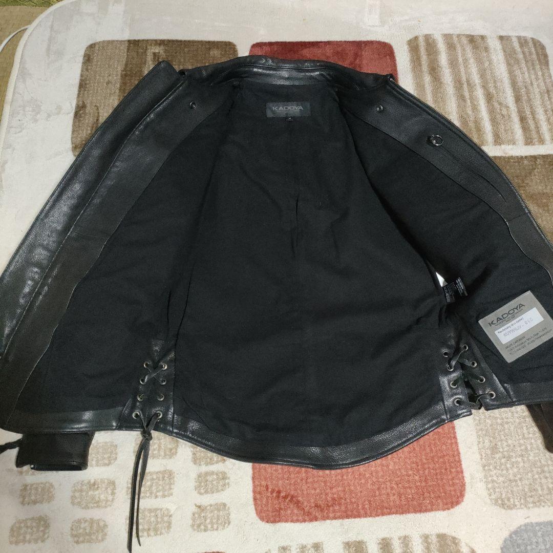 レア　カドヤ　本革レースアップレザージャケット　シャツタイプ　シボ革