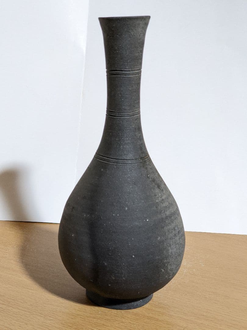 ♦朝鮮陶磁 黒高麗瓶 傚作 高麗瓶 コレクション 骨董品アンティーク