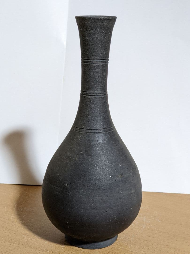 ♦朝鮮陶磁 黒高麗瓶 傚作 高麗瓶 コレクション 骨董品アンティーク