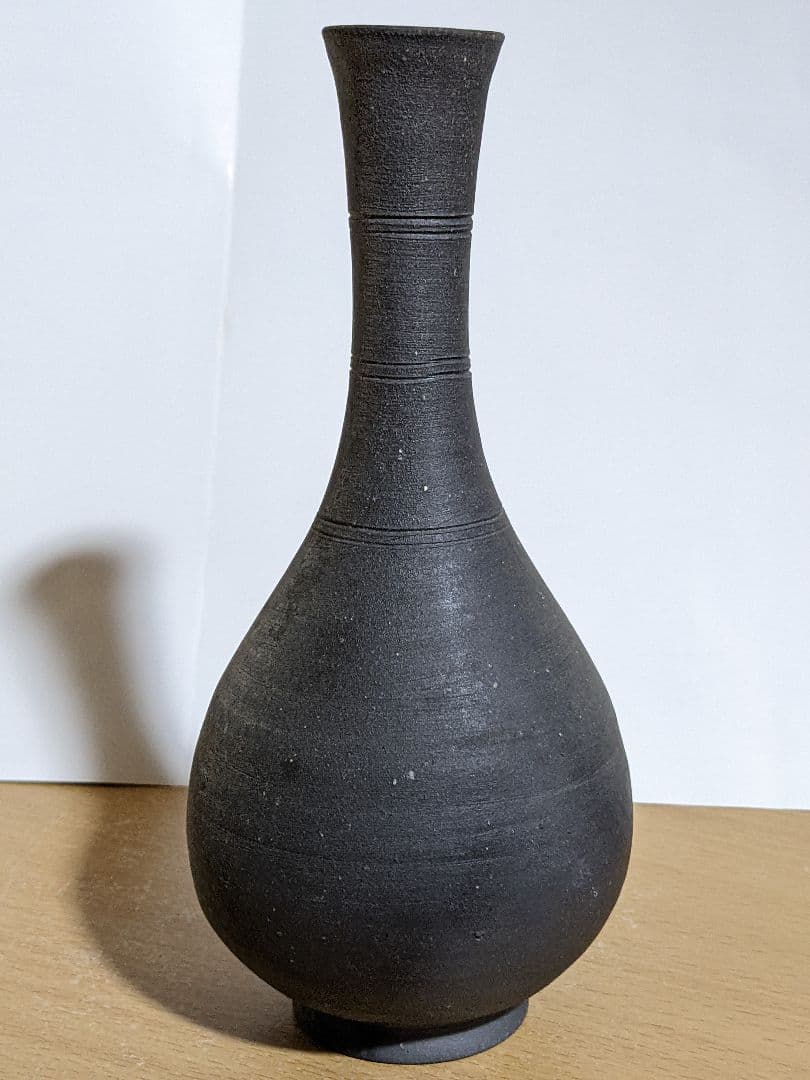 ♦朝鮮陶磁 黒高麗瓶 傚作 高麗瓶 コレクション 骨董品アンティーク