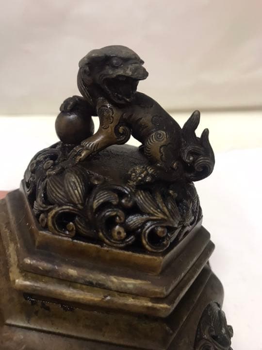 香爐古銅製「中尾貞宗製造」時代物古美術品，書房置物