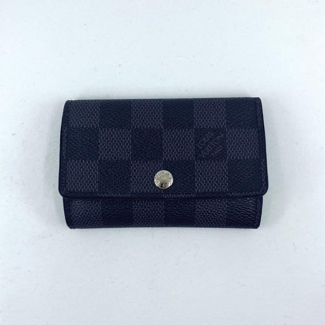 美品　ルイヴィトン ダミエ グラフィット ミュルティクレ6 キーケース6 連