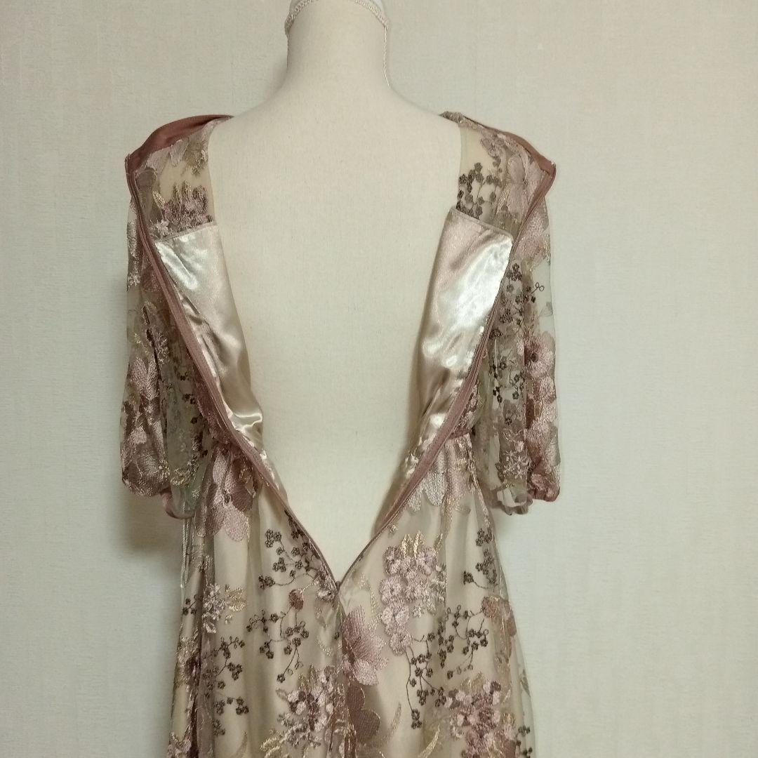 【新品未使用】formforma ロングワンピース　総刺繍 13号 ピンク系