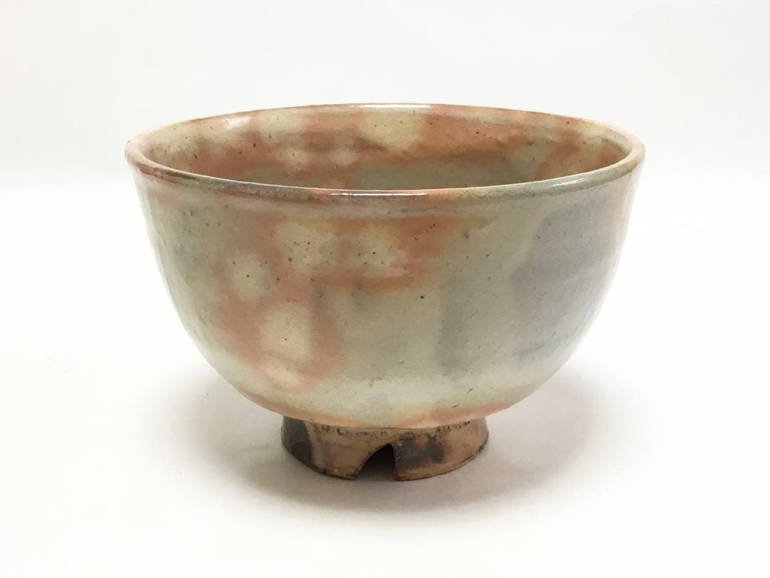 茶道具 古物品 茶碗 萩 粉引風 12代田原陶兵衛 木箱入