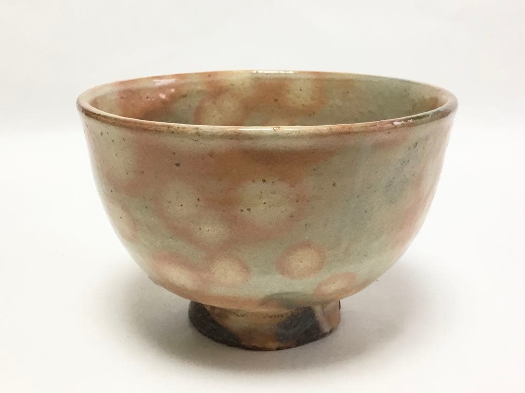 茶道具 古物品 茶碗 萩 粉引風 12代田原陶兵衛 木箱入