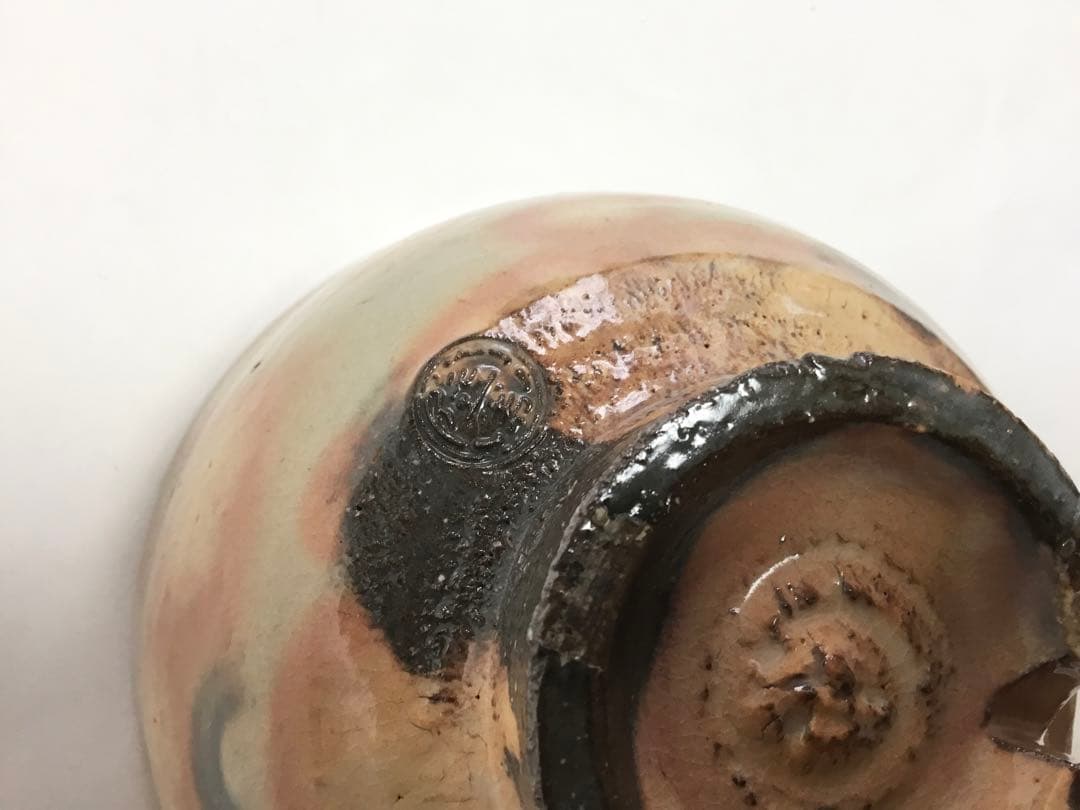 茶道具 古物品 茶碗 萩 粉引風 12代田原陶兵衛 木箱入