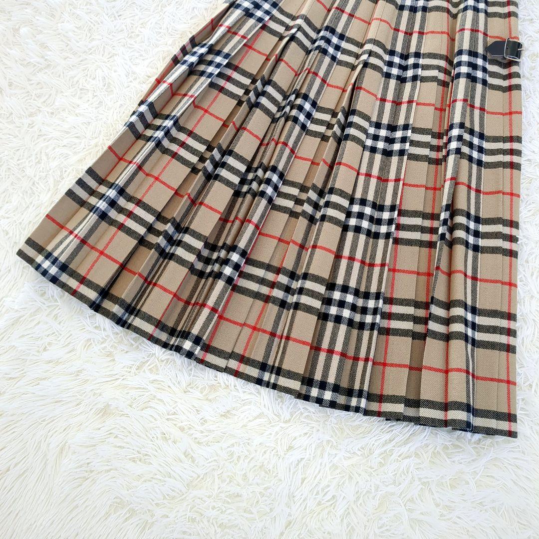 極美品✨️BURBERRY プリーツ フレアスカート ノバチェック ベルト