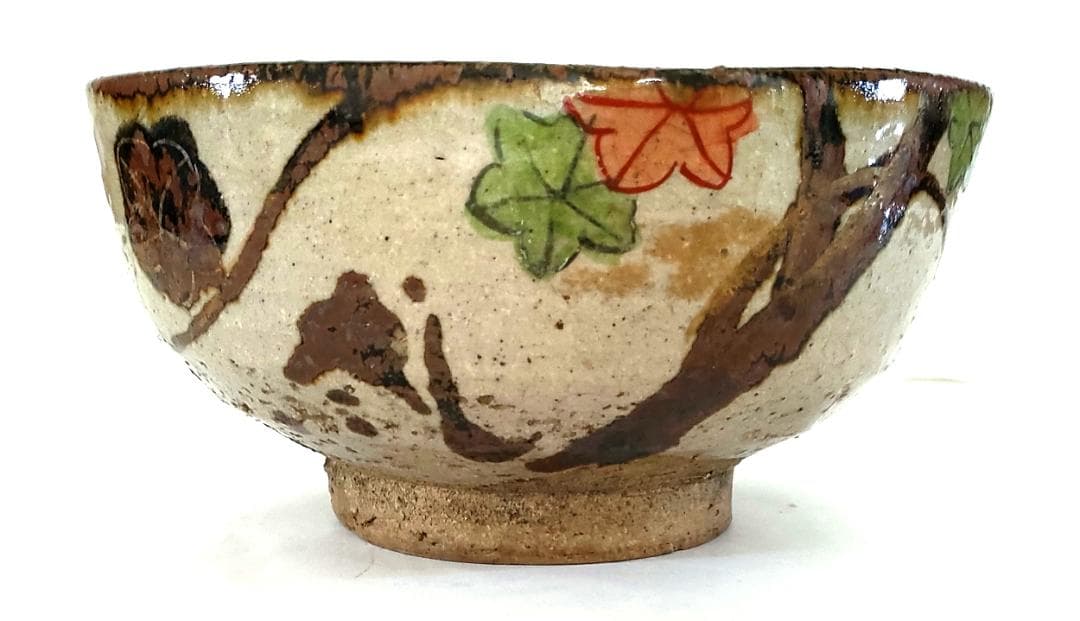 陶器 楓色絵図 五角形鉢 Ab-181