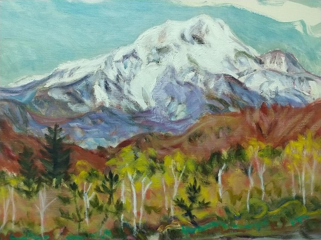 F8 絵画「乗鞍高原」1988 油絵 油彩画 風景画 アート